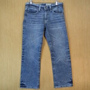 TK Axel Mens Slim Bootcut Jeans Medium Wash Blue Denim 32x30 Thick Stitching